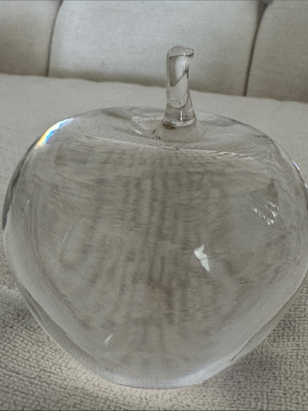 Kosta Boda Clear Glass Apple Sculpture